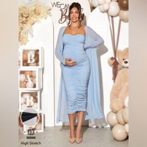 Strapless dress with coverup perfect for a baby shower dress